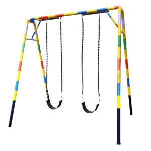 playground-equipments-Double-Swing-Minor-Rubber-coated-Chain-and-Rubber-Seat-Belt