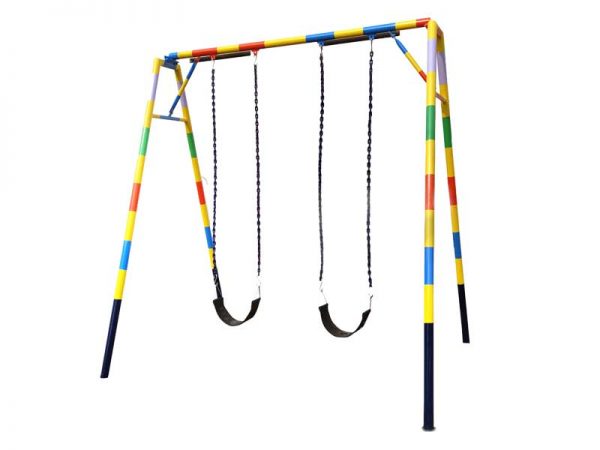 playground-equipments-Double-Swing-Minor-Rubber-coated-Chain-and-Rubber-Seat-Belt